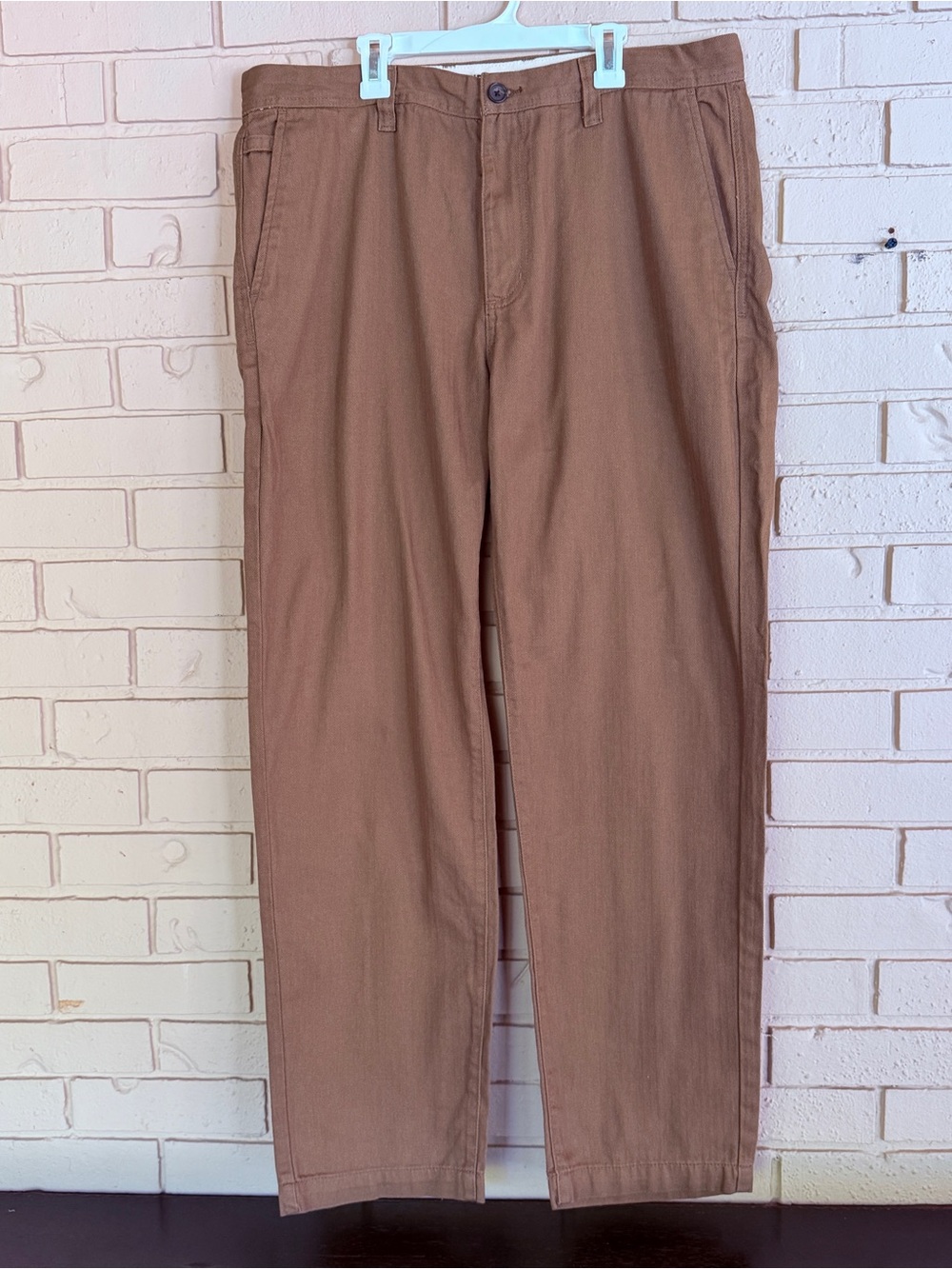 Line Of Trade The Officer Chino Pants Mens 36x32 Brown Herringbone Mid Rise